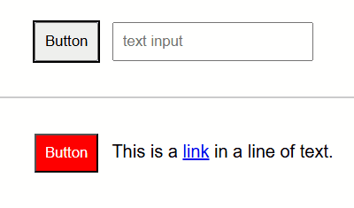 As focus changes between a button and other input elements the element currently in focus has a black outline of 2px thickness around it