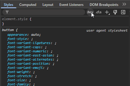 Chrome DevTools with the focus-visible selector checked
